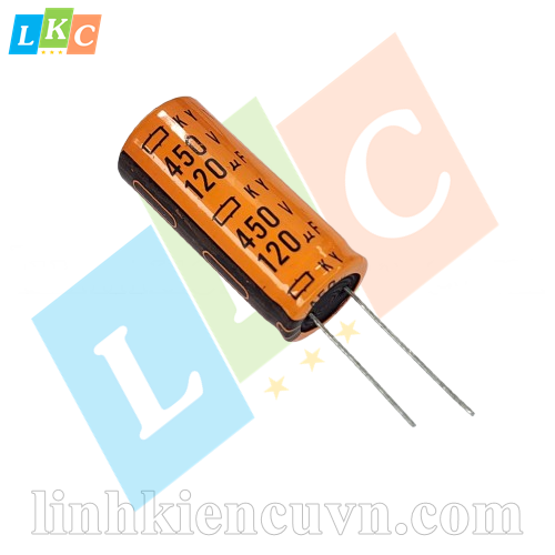 Tụ 120uF 450V 18x40mm màu cam mới dung lượng cao