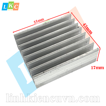 Nhôm tản nhiệt 8 cánh 55x43x17mm