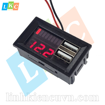 Đồng hồ đo điện áp, đo dung lượng 16.8V kèm 2 cổng USB 5V 2A
