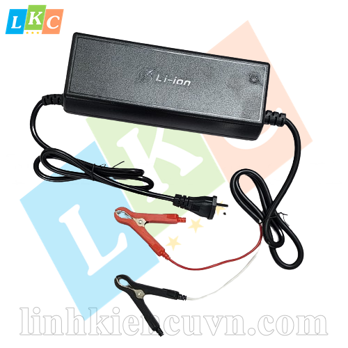 Bộ sạc pin litium 3S 12.6V 20A đầu kẹp đỏ đen