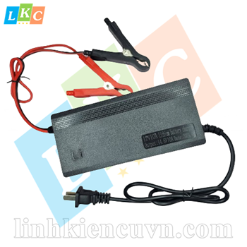 Bộ sạc pin litium LI 14.6V 10A đầu kẹp đỏ đen có chống ngược