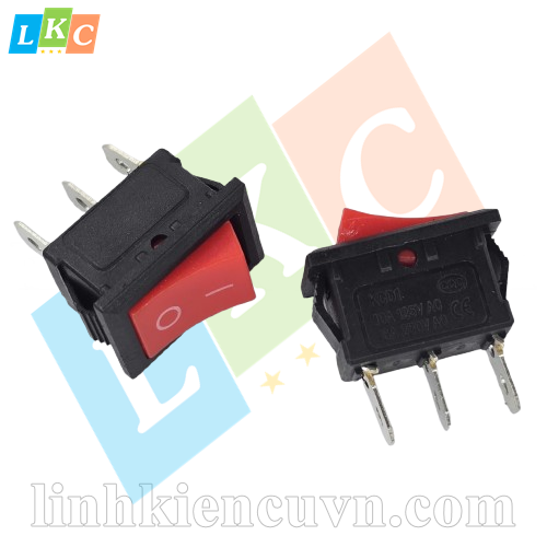 Công tắc KCD1 6A 250V 3 chân 2 trạng thái 15*21mm màu đỏ